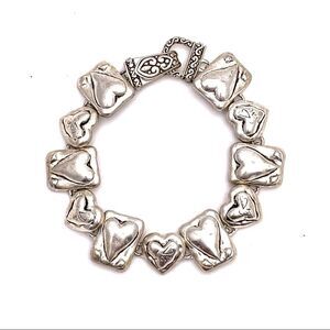 Heart bracelet silver color metal
